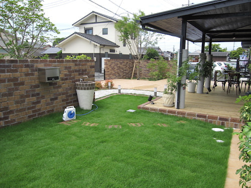 芝生の施工事例の写真